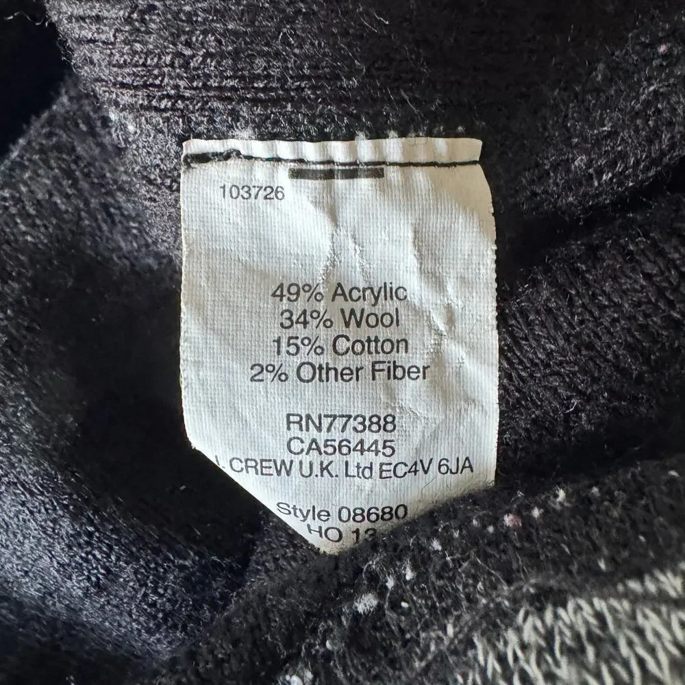 J. Crew Jaspe Wool Blend Sweater Tunic Marled Charcoal Gray Size XS